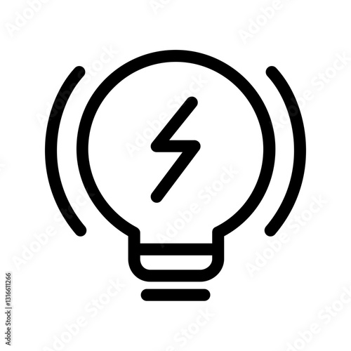 A Brilliant Idea Ignites, A Flash Of Inspiration Strikes, Electrifying The Mind With Its Potential, A Simple Bold Line Art Design