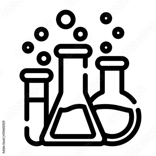 chemical sample bottles cut line icon
