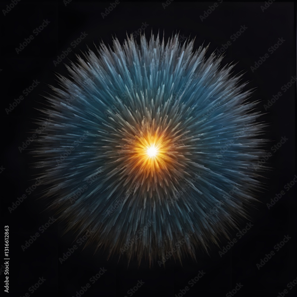 Fototapeta premium energy power explosion effect isolated on a black background