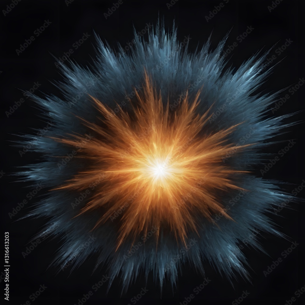 Fototapeta premium energy power explosion effect isolated on a black background