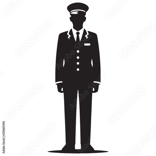 Invisible Protector Security Guard silhouette, safeguarding without notice - Security Guard illustration - Minimalist Security Guard vector - Profession silhouette
