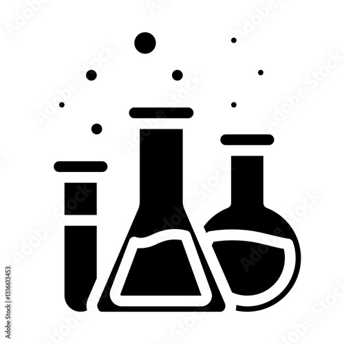 chemical sample bottles solid icon