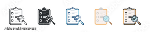 Audit Icon Set Multiple Style Collection