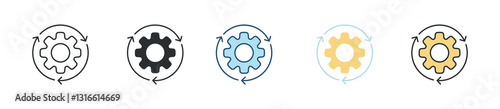 Continuous Icon Set Multiple Style Collection
