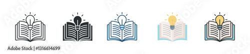 Learning Icon Set Multiple Style Collection