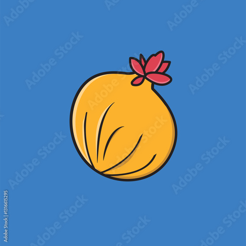 illustration of onion seasoning with cute characters