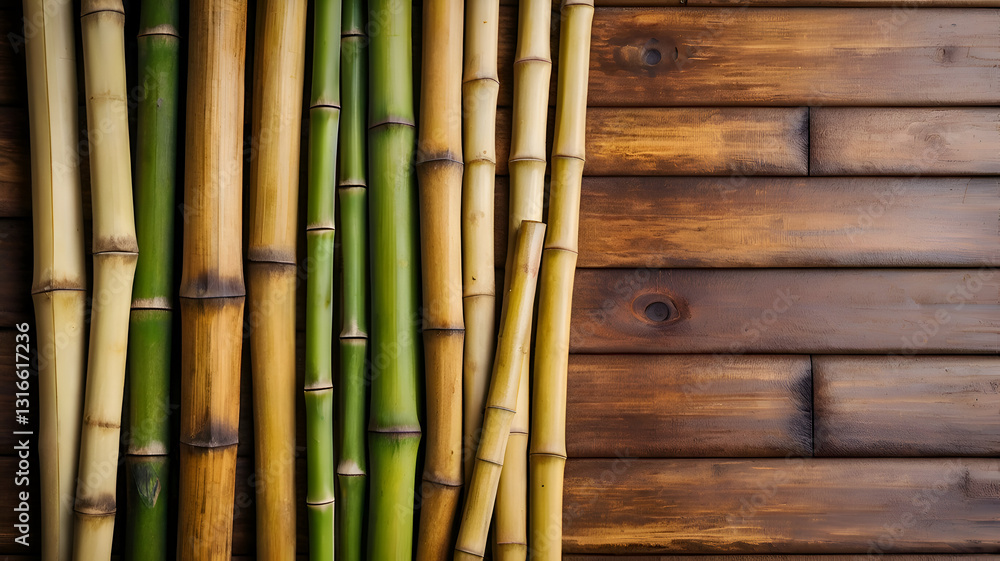 Fototapeta premium bamboo forest background, wooden bamboo textured background