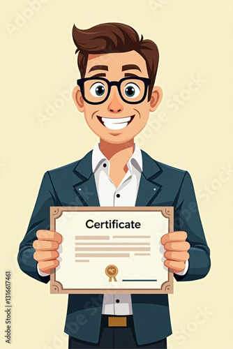 Proud Professional Holding Certificate of Completion for Continuing Education Course