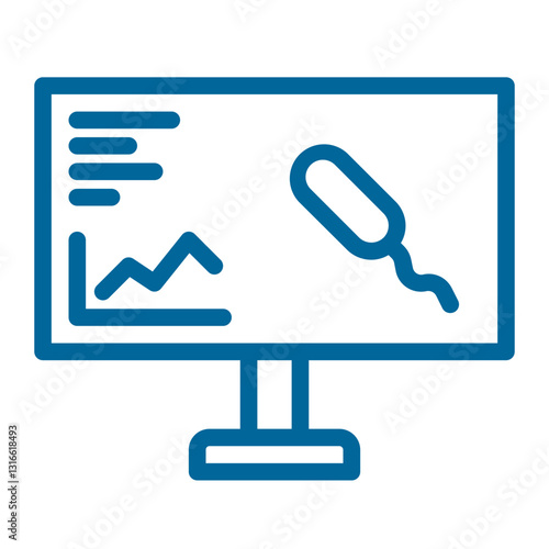 display of microbes on the monitor color icon