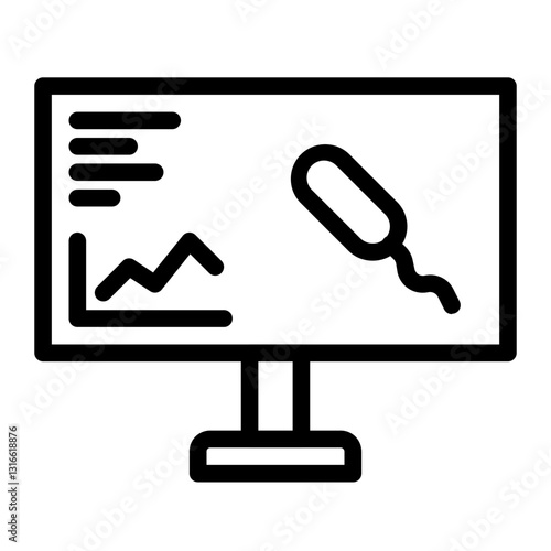 display of microbes on the monitor line icon