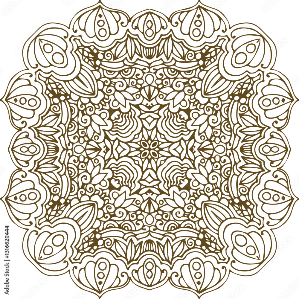 Fototapeta premium Beautiful flower art and mandala vector design