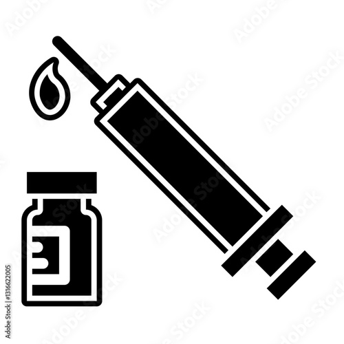 injectable chemicals glyph icon