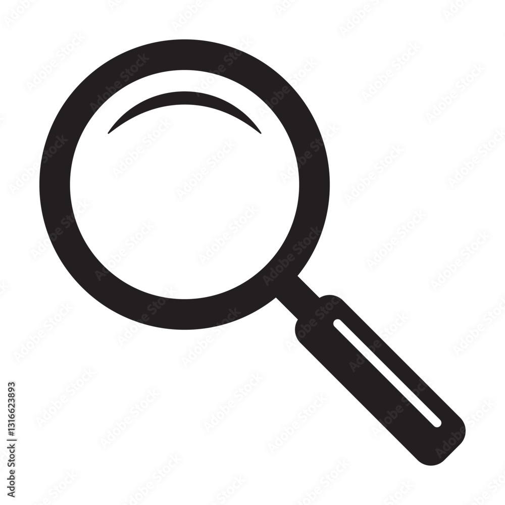 Magnifying glass icon, loupe icon. Search icon. Magnifying glass icon, loupe icon. Search icon.