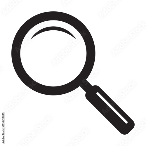 Magnifying glass icon, loupe icon. Search icon.