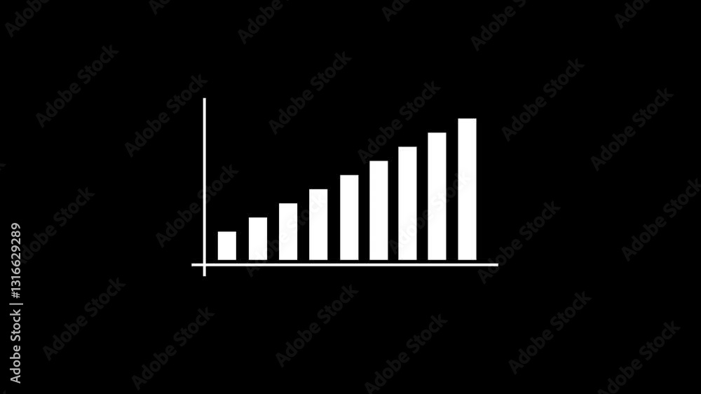 Tech Style Business Growth Arrow Glowing Animation on Black Background Tech Style Business Growth Arrow Glowing Animation on Black Background