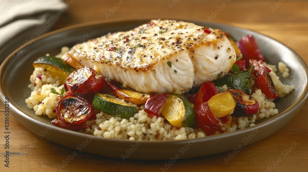 Mahi Mahi with Roasted Vegetables and Couscous