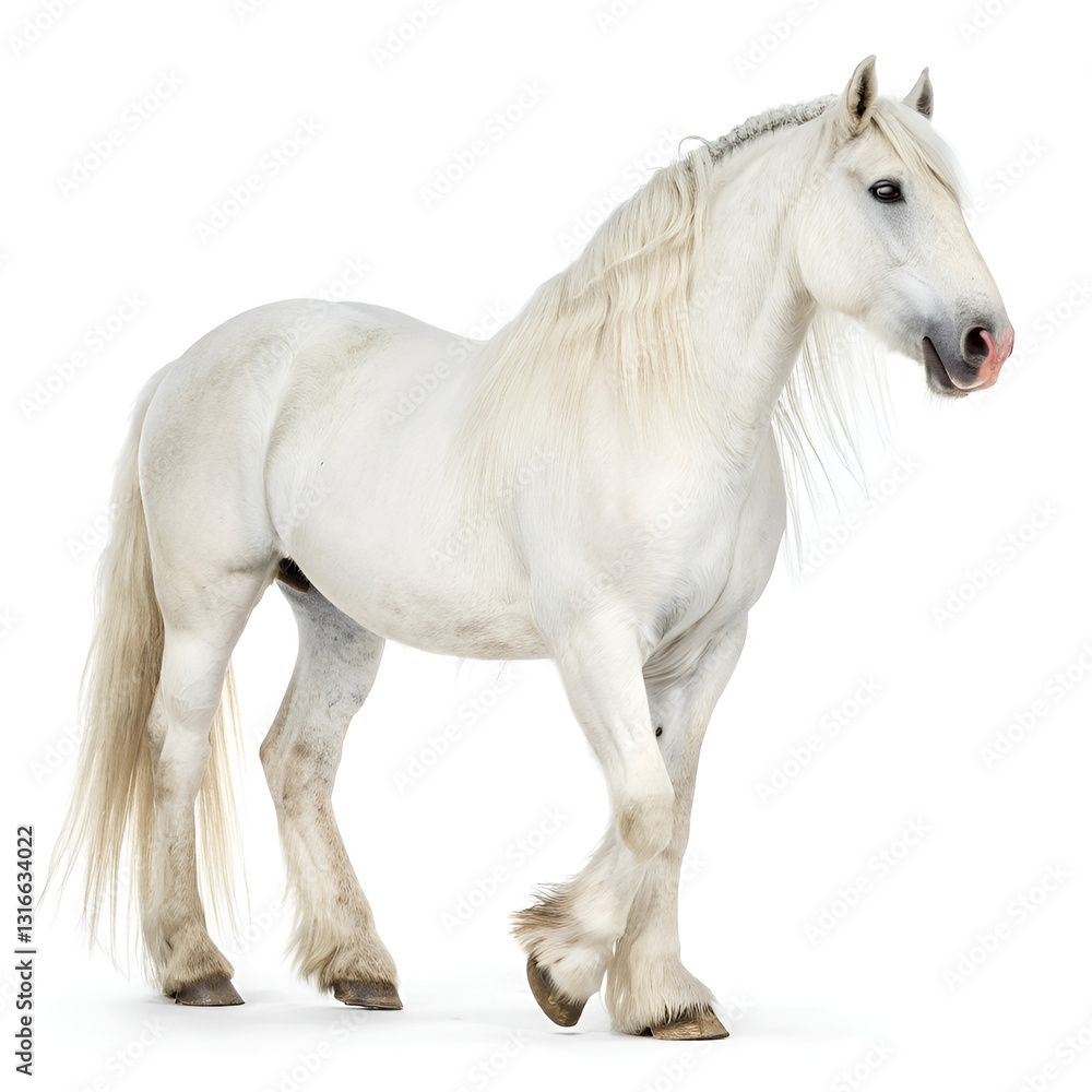 Majestic HD Image of a White Percheron Horse – Stunning French Draft Breed. Majestic HD Image of a White Percheron Horse – Stunning French Draft Breed.
