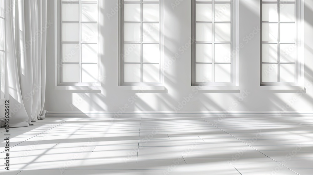 Obraz premium Bright and Airy Interior with Natural Light and Window Shadows