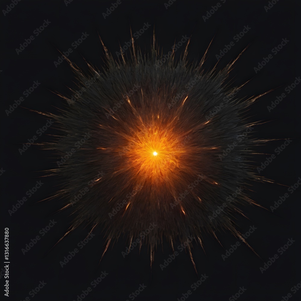 Fototapeta premium energy power explosion effect isolated on a black background