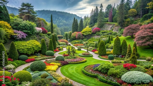 Sunken Garden, Butchart Gardens, Victoria, BC, Canada: Vibrant Floral Display