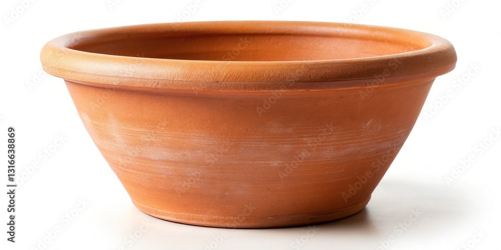 Terracotta Flower Pot Isolated on White Background - Rustic Ceramic Planter for Gardening Terracotta Flower Pot Isolated on White Background - Rustic Ceramic Planter for Gardening