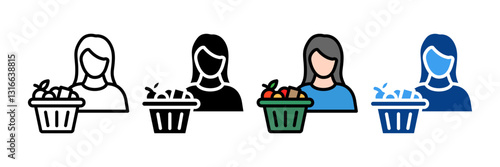 Groceries Icon Set Multiple Style Collection
