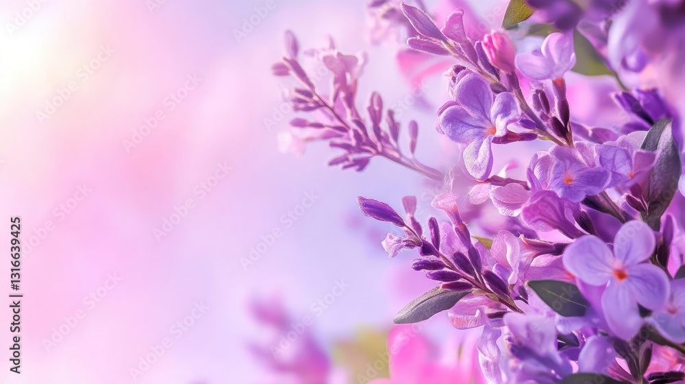 Vibrant Purple Floral Arrangement with Soft Bokeh Background Vibrant Purple Floral Arrangement with Soft Bokeh Background