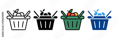 Grocery Icon Set Multiple Style Collection