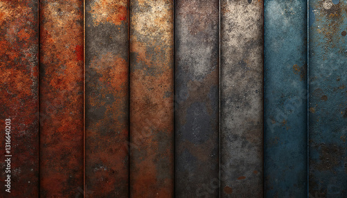  Aged rustic metal panels with patina

