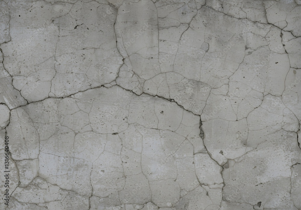 Obraz premium Cracked Concrete Wall Texture with Gray Color for Background and Design