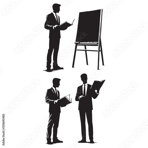 Hardworking Teacher silhouette, tirelessly shaping young minds - Teacher illustration - Minimalist Teacher vector - Profession silhouette
