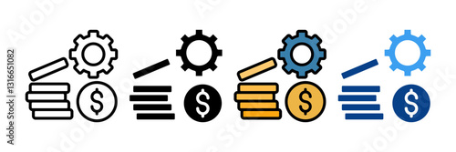 Cash Stack Icon Set Multiple Style Collection