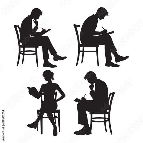 Eloquent Writer silhouette, a master of expression - Writer illustration - Minimalist Writer vector - Profession silhouette
