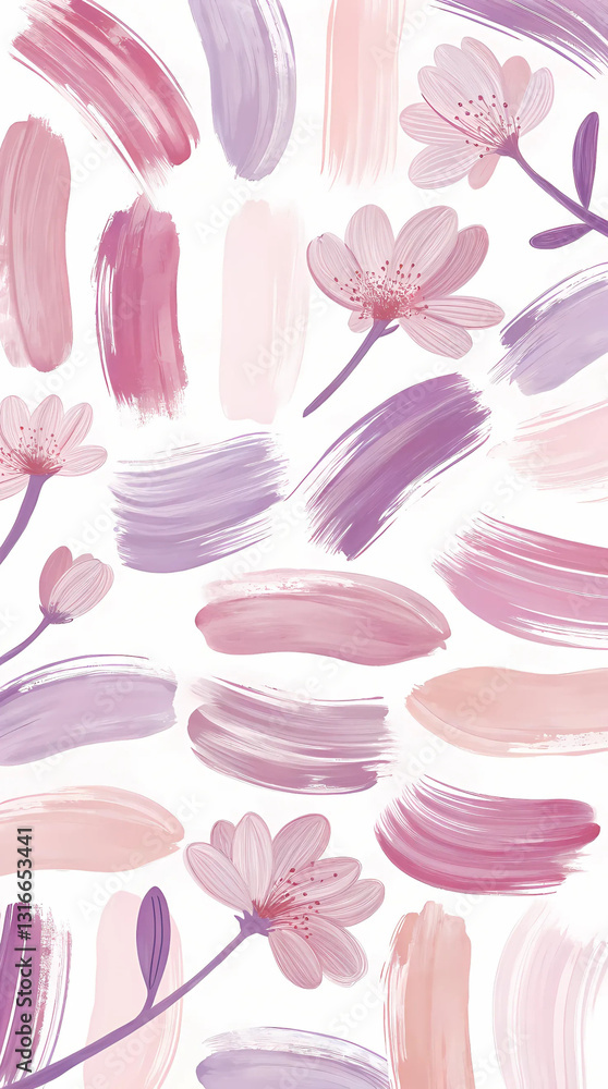 White background with abstract patterns of pastel brush strokes. White background with abstract patterns of pastel brush strokes.