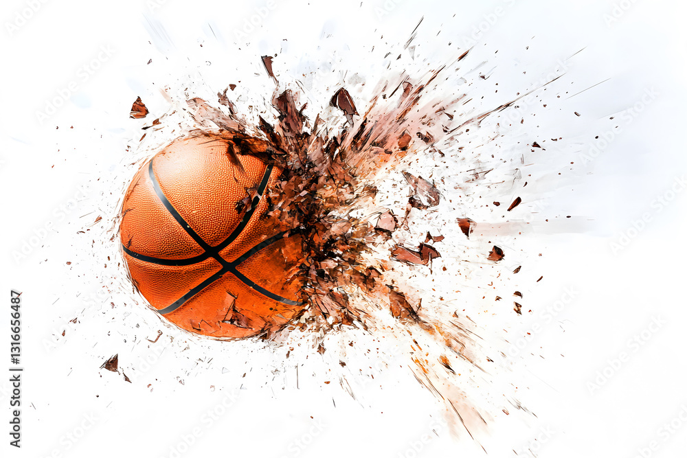 Artistic Basketball Illustration with Unique Texture Artistic Basketball Illustration with Unique Texture