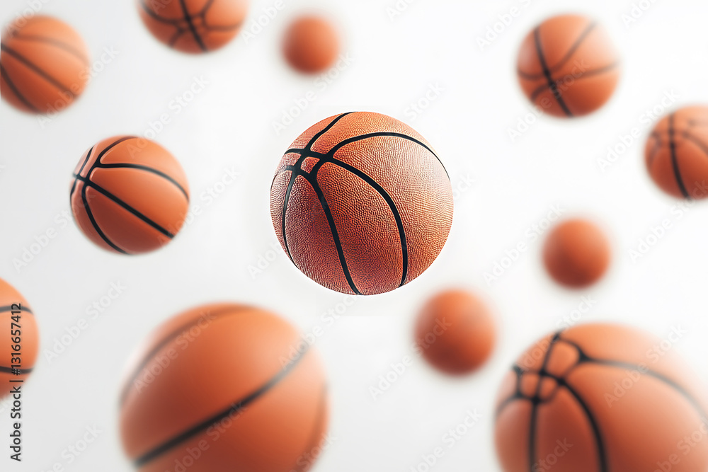 Basketball Surface Background with Many Balls Basketball Surface Background with Many Balls