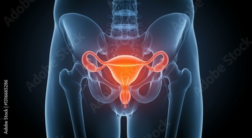 Wallpaper Mural Illustration of the female reproductive system in a medical context. Torontodigital.ca