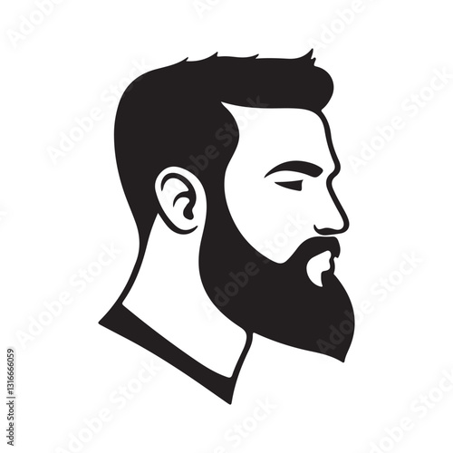 Abstract Vector Stylized Male Profile Icon or Logo Design Template