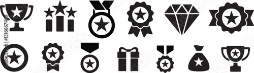 Reward icon set Trophy icon set Eps 10