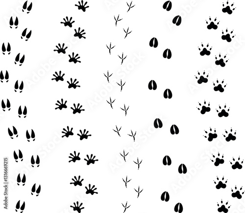 Paw print silhouette. Isolated paw print on white background