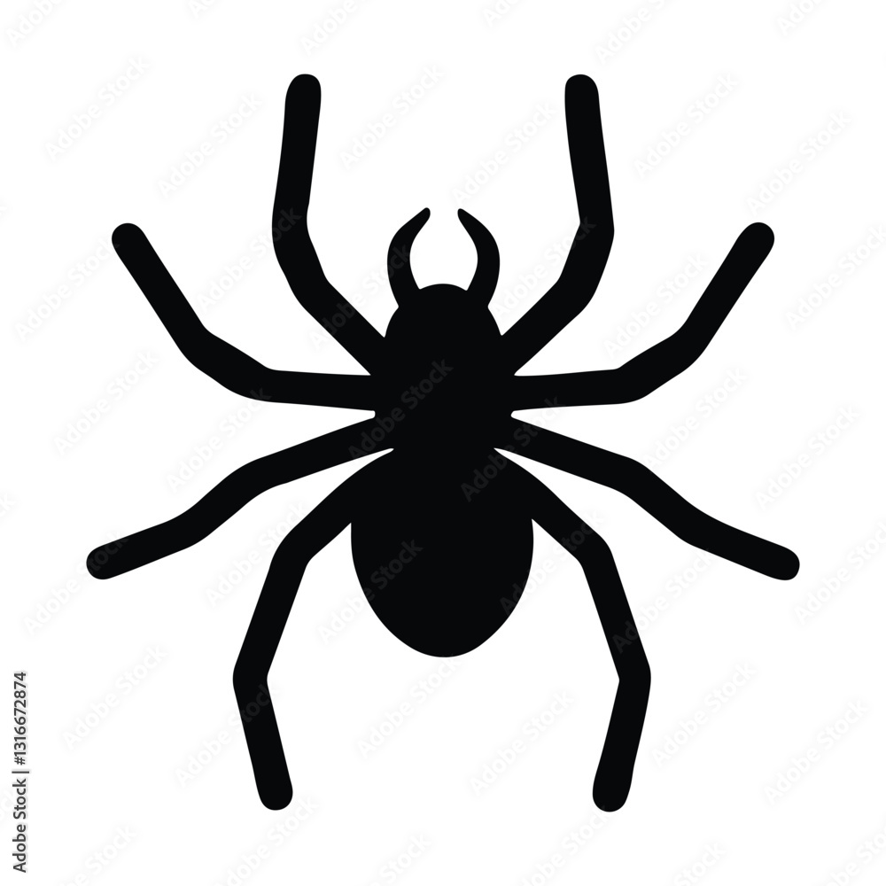 Obraz premium Spider insect silhouette vector on white background