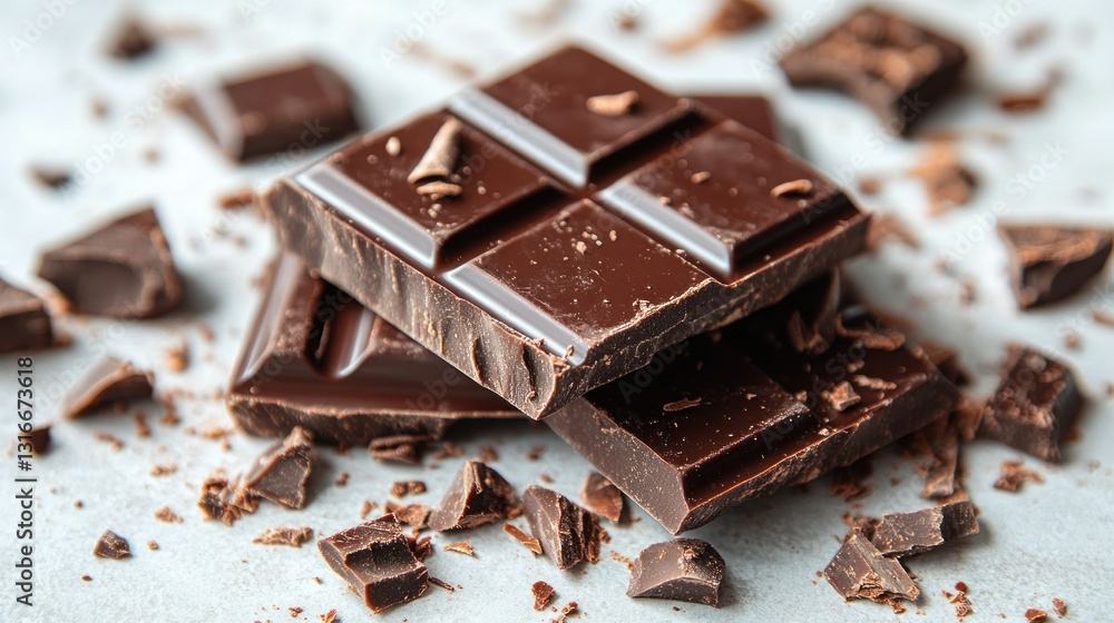 Dark chocolate bar pieces Dark chocolate bar pieces