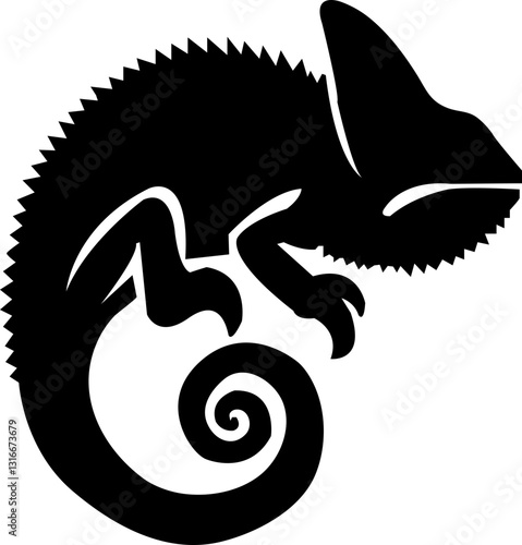  chameleon silhouette vector file svg beautiful design black color