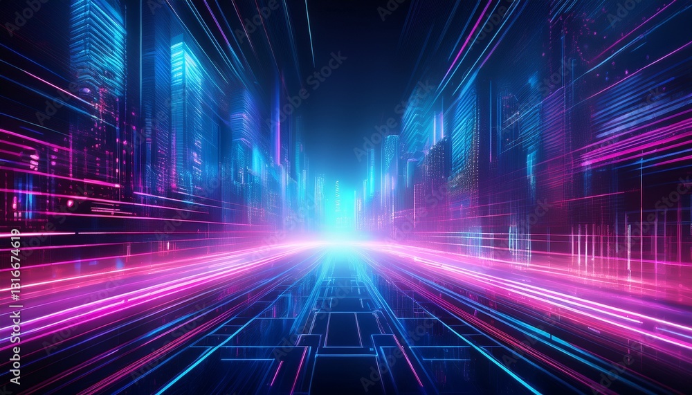 Cyberpunk-inspired background with glowing neon blue and pink lines, soft blur effects, and a futuristic atmosphere. High-tech, digital aesthetic with a sleek, vibrant, and immersive sci-fi feel.
Cyberpunk-inspired background with glowing neon blue and pink lines, soft blur effects, and a futuristic atmosphere. High-tech, digital aesthetic with a sleek, vibrant, and immersive sci-fi feel.