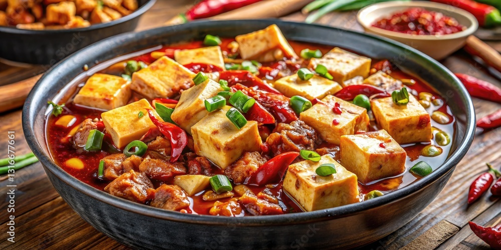 Sizzling Sichuan: Mapo Tofu, Dan Dan Noodles, Kung Pao Chicken— fiery flavors captured. Sizzling Sichuan: Mapo Tofu, Dan Dan Noodles, Kung Pao Chicken— fiery flavors captured.