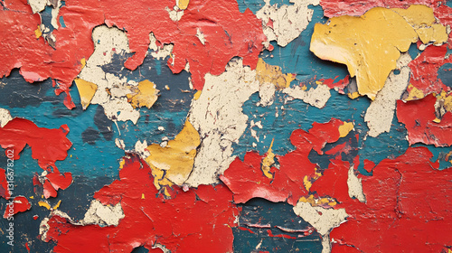Peeling Paint Wall Texture – Colorful Cracked Grunge Plaster Background