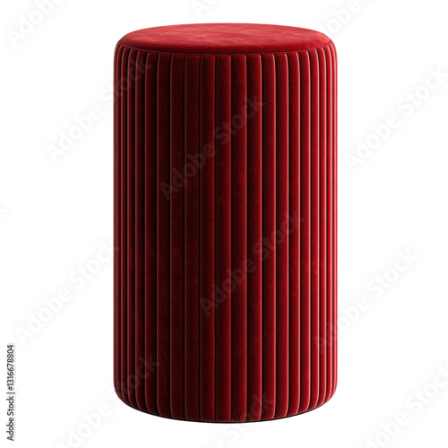 Red Velvet Cylinder Stool Interior Design.