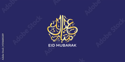 Arabic Typography Eid Mubarak Eid Al-Adha Eid Saeed , Eid Al-Fitr text Calligraphy Editable eps10