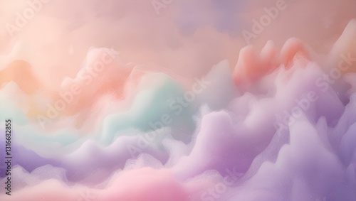 Abstract sky with pink and blue clouds, a bright, sunny atmosphere photo