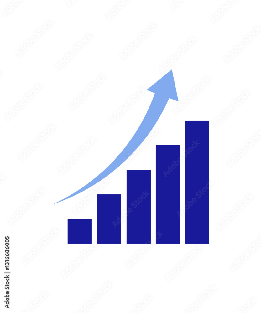 business graph with arrow with two tone business graph with arrow with two tone
